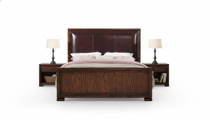 Bed 2x Nightstand 3-piece Bedroom Sets Designer Luxury Beds Complete Set