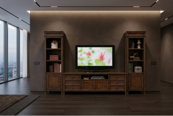 Classic living room display cabinet, sideboard, TV wall shelf cabinet, 3-piece set.