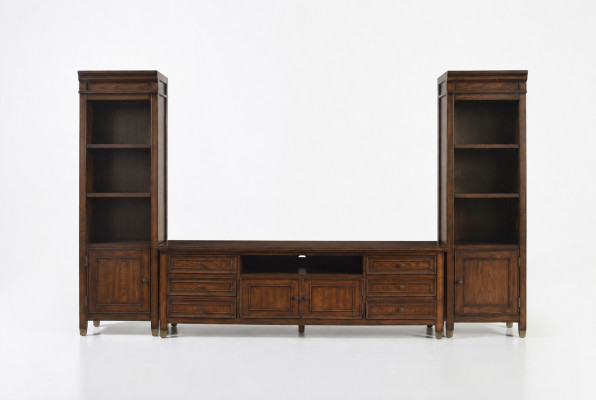 Classic living room display cabinet, sideboard, TV wall shelf cabinet, 3-piece set.