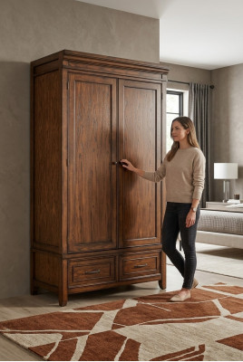 Wardrobe wooden cabinet country house cabinets furniture bedroom