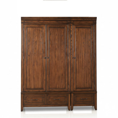 Wardrobe, 2x Clothes Wardrobe, Wooden Wardrobe, Solid Brown Wood, Cabinets, Bedroom
