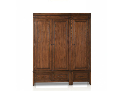 Wardrobe, 2x Clothes Wardrobe, Wooden Wardrobe, Solid Brown Wood, Cabinets, Bedroom
