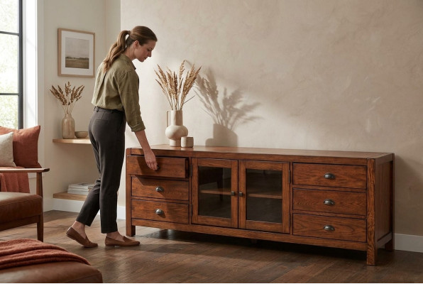 RTV sideboard cabinet dressers wooden low board shelf 196cm living room
