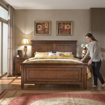 Bed Design Luxury Hotel Beds Sleeping Room Double Wood New Country House