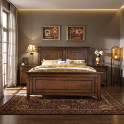 Bed Design Luxury Hotel Beds Sleeping Room Double Wood New Country House