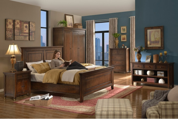 Bed Nightstand Wardrobe 7-piece Bedroom Design Luxury Set Bed Sets