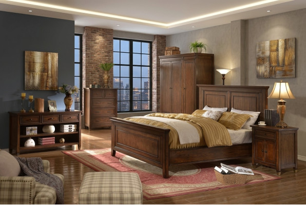 Bed + 2x Nightstands 3-piece Bedroom Set Designer Luxury Bedroom Sets