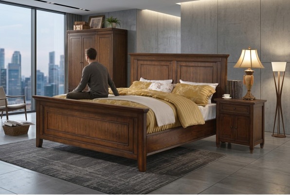 Bed luxury hotel beds 180x200cm bedroom designer wooden double bed