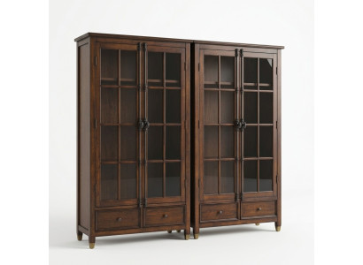 Set of 2 showcase sideboards display cabinet glass cupboard glass cabinet display cabinet wood