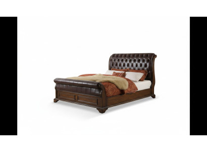 Chesterfield Bett Leather Upholstered Double Beds Designer Bed 180 x 200cm Baroque