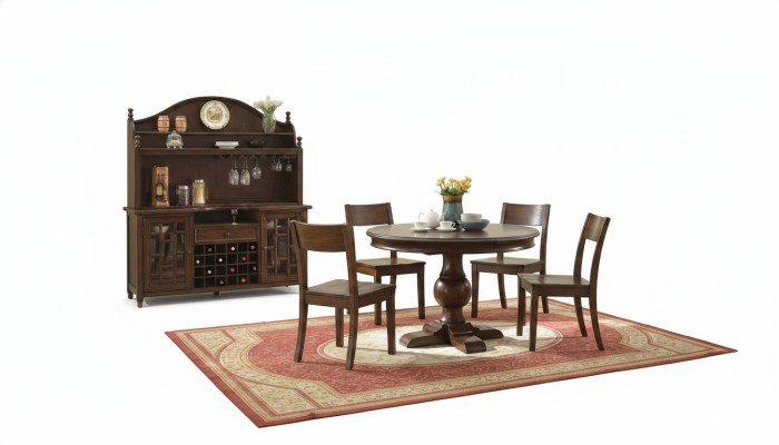 Dining room complete set table sideboard 4x chair set 7 piece dining table wood new