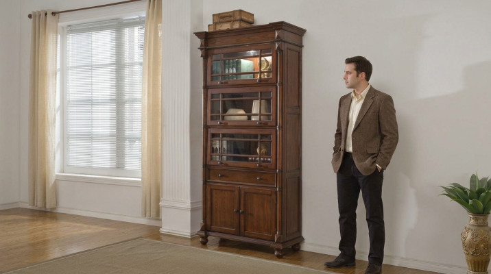 Classic bookcase bookshelf display cabinet vitrine cabinet glass cabinet.