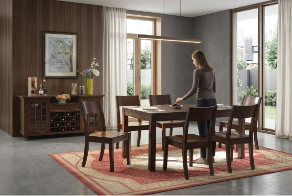 Dining table set 6x chairs dining table set group wooden tables 7-piece