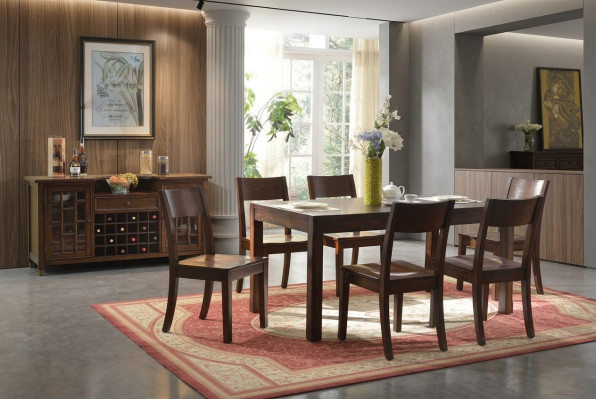 Dining table set 6x chairs dining table set group wooden tables 7-piece