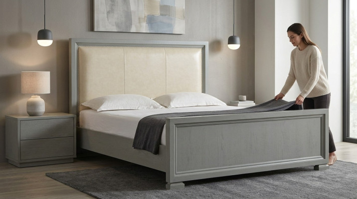 Bed Pillow Design Luxury Hotel Beds Marriage 180-200cm Sleep Room Double Leather