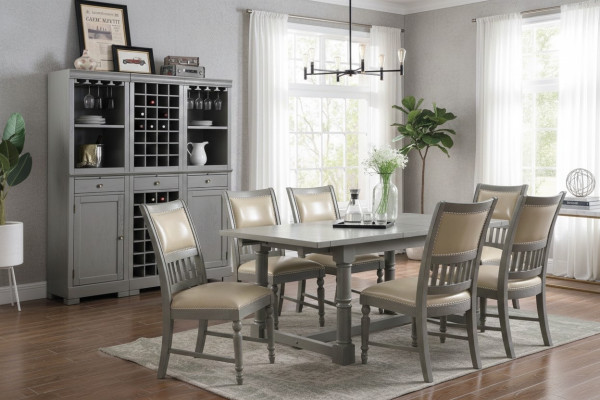 Dining table set table 6x chairs chair dining room group table wood leather
