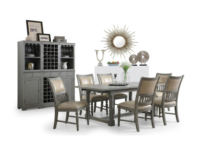 Dining table set table 6x chairs chair dining room group table wood leather