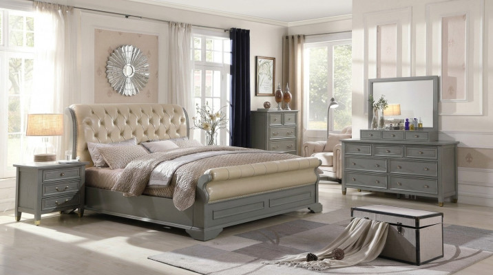 Bedroom furniture complete sets bed nightstand wardrobe table new 3-piece set.