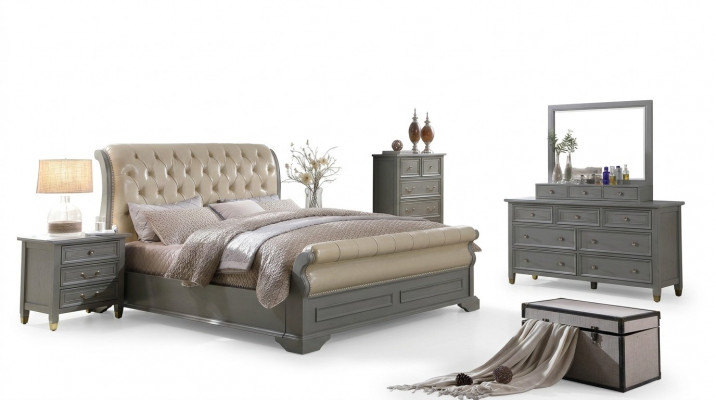 Bedroom furniture complete sets bed nightstand wardrobe table new 3-piece set.