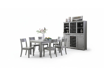 Designer furniture wooden table seat dining room 6x chairs 7-piece set suite group