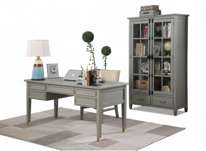 Office set furnishings country house desk chair filing cabinet shelf table 3-piece.