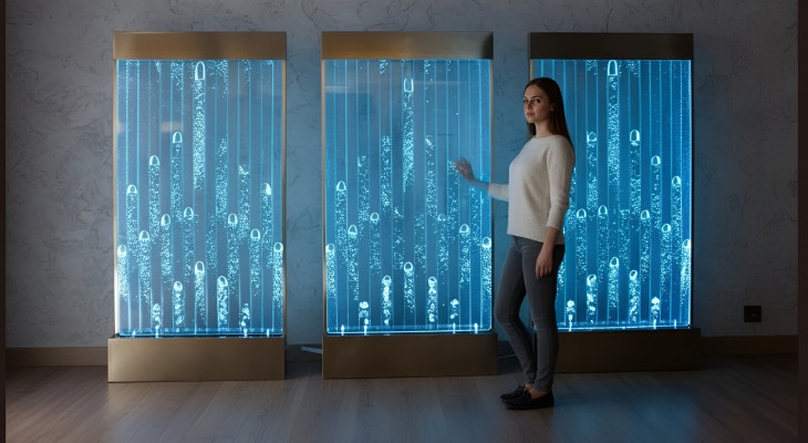 Water Walls Modern Partition LED Water Wall Illuminated Wall