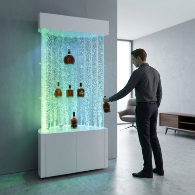 LED water wall bar shelf fixture store counter water column venue