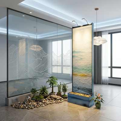 Partition Water Wall Column Walls Waterwall LED 60x210cm Water Walls