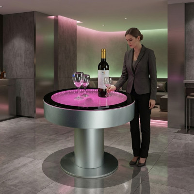 Design table coffee table water columns column tables sofa LED illuminated