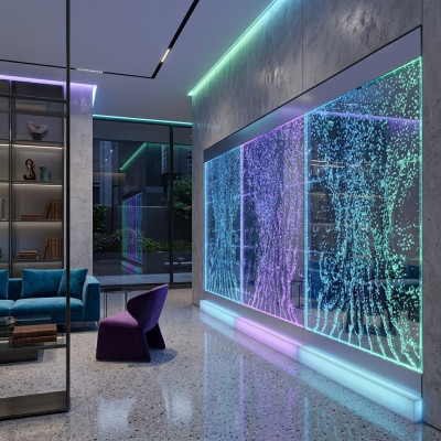 LED water wall bar shelf column water columns counter shelves partition