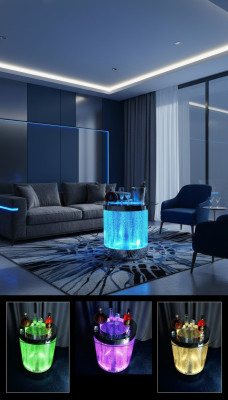Table LED Bar Water Wall Bar Counter Shelf Furniture Illuminated Coffee Table