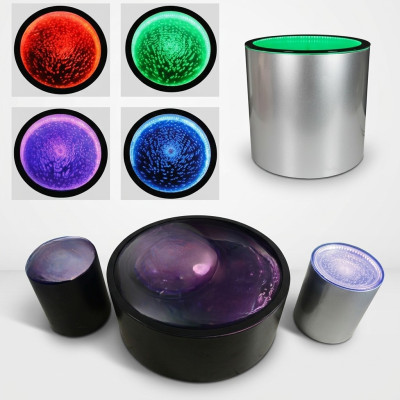 Side table LED round water wall bar counter shelf furniture illuminated