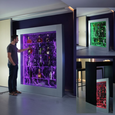 Modern partition shelf water wall column water columns LED shelves