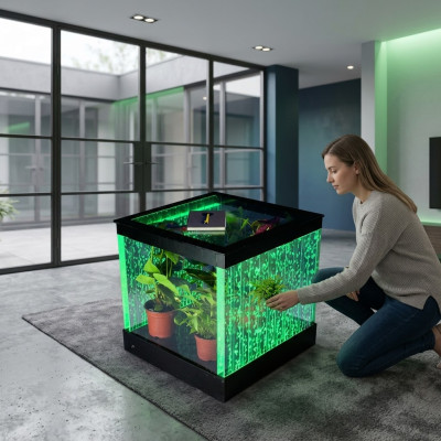 Table coffee table design water columns column water sofa tables LED
