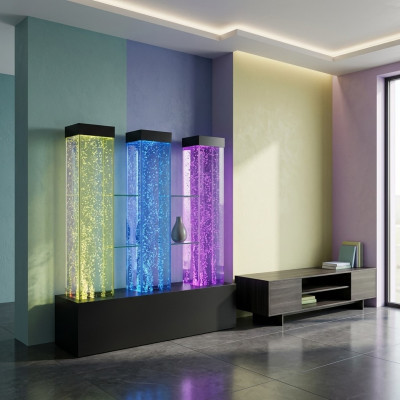 Water Wall Column Partition Shelf Display Cabinet Water Walls LED