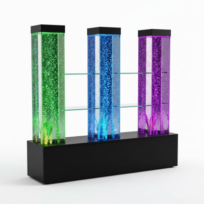Water Wall Column Partition Shelf Display Cabinet Water Walls LED