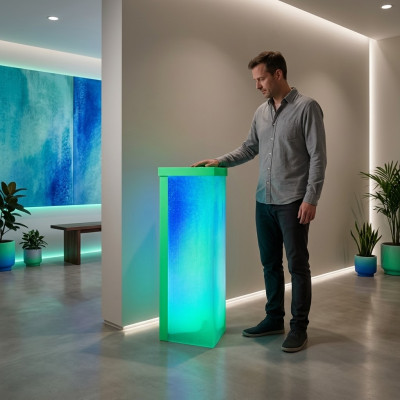 Water Wall LED Bar Shelf Column Water Column Counter Designer Illuminated