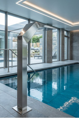 Pool waterfall fountain stainless steel water features decoration installation