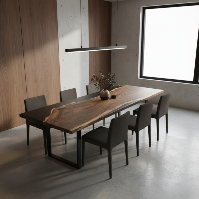 Epoxy resin dining table genuine solid wood furniture waterfall epoxy table