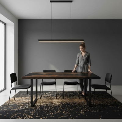 Luxury River Table Epoxy Resin Dining Table Solid Wood Tables 150x80 cm Real
