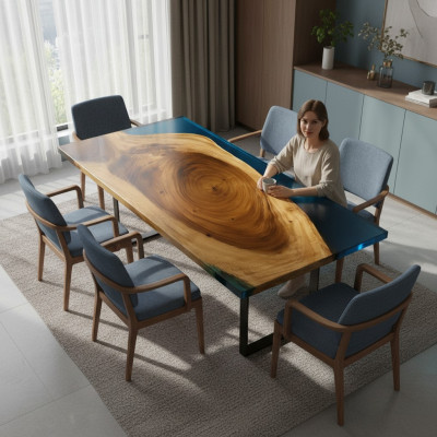 Coffee table river table, epoxy resin, solid tables 121x61, river table real