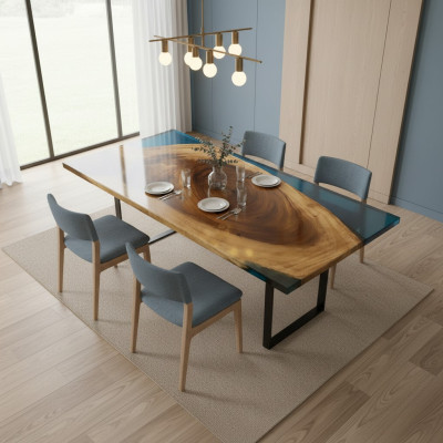 Coffee table river table, epoxy resin, solid tables 121x61, river table real