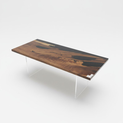 Dining Table Black River Table Real Wood River Table 221x91cm Tables