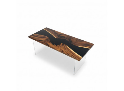 Epoxy Resin Dining Table Real Wood Solid Furniture Waterfall Epoxy Table