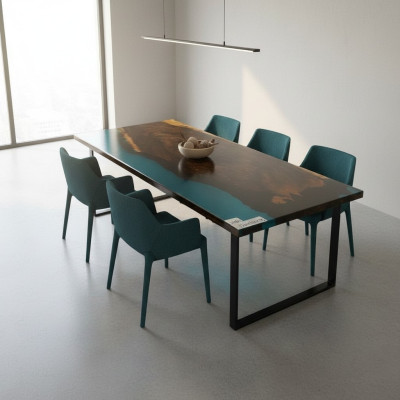 River Coffee Table Real Wood Solid River Table Epoxy Resin Tables