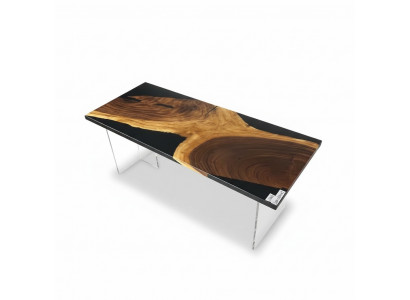 Dining table, epoxy resin, solid wood tables, 201x81 cm, river table, real wood