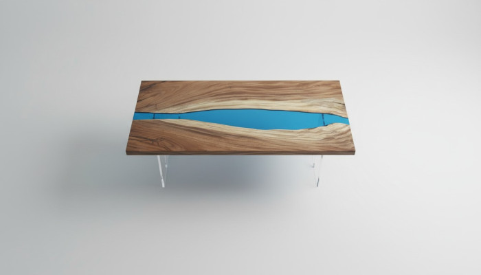 Dining Table River Table Solid Tables 185x85cm River Table Epoxy Resin Sea