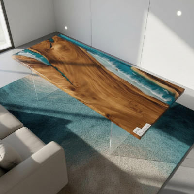 Dining Table River Table Real Wood Solid Epoxy Resin Decorative Tables
