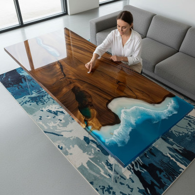 Dining Table River Table Real Wood River Table 181x81cm Massive Tables