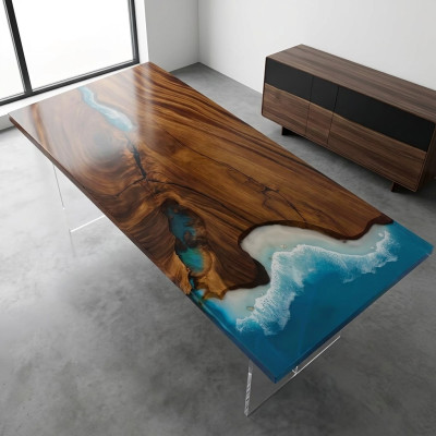 Dining Table River Table Real Wood River Table 181x81cm Massive Tables